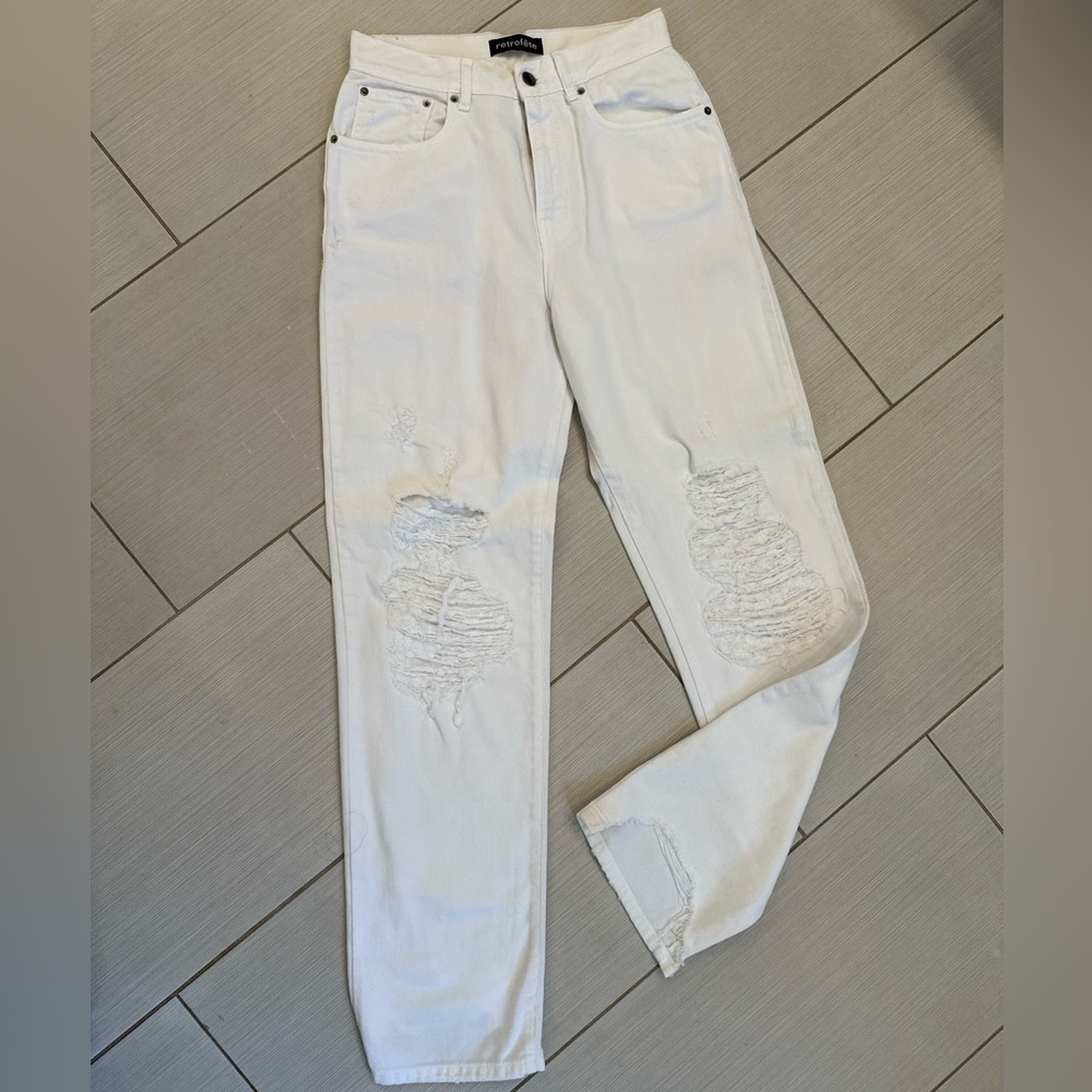 White retrofête jeans